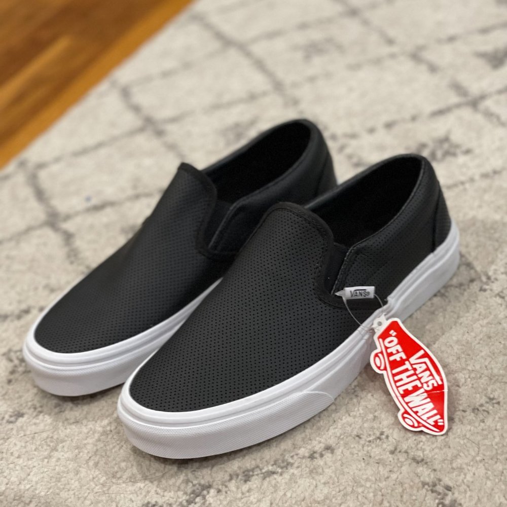 Vans Perforated Leather Slip-on's (Size 8.5)